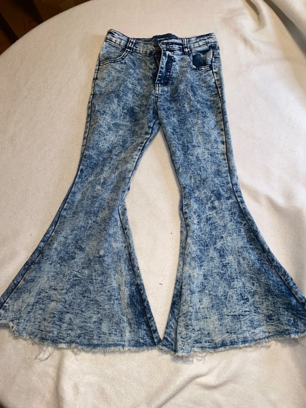 Kids Acid Wash Bell Bottom Jeans